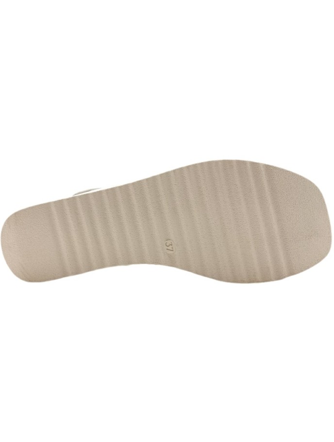 Sandalias de piel con cuña de yute para mujer