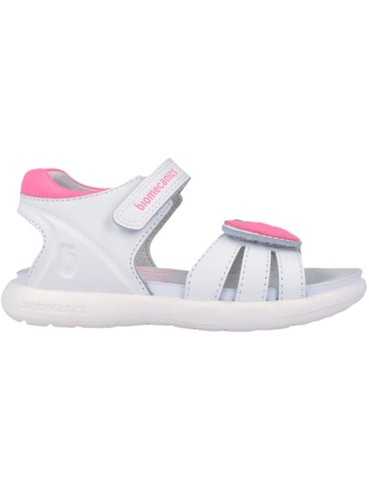 Sandalias Velcros Piel Fresa Niñas Biomecanics
