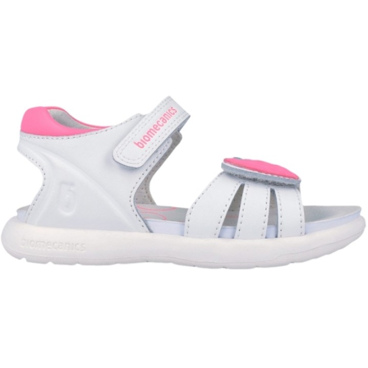 Sandalias Velcros Piel Fresa Niñas Biomecanics