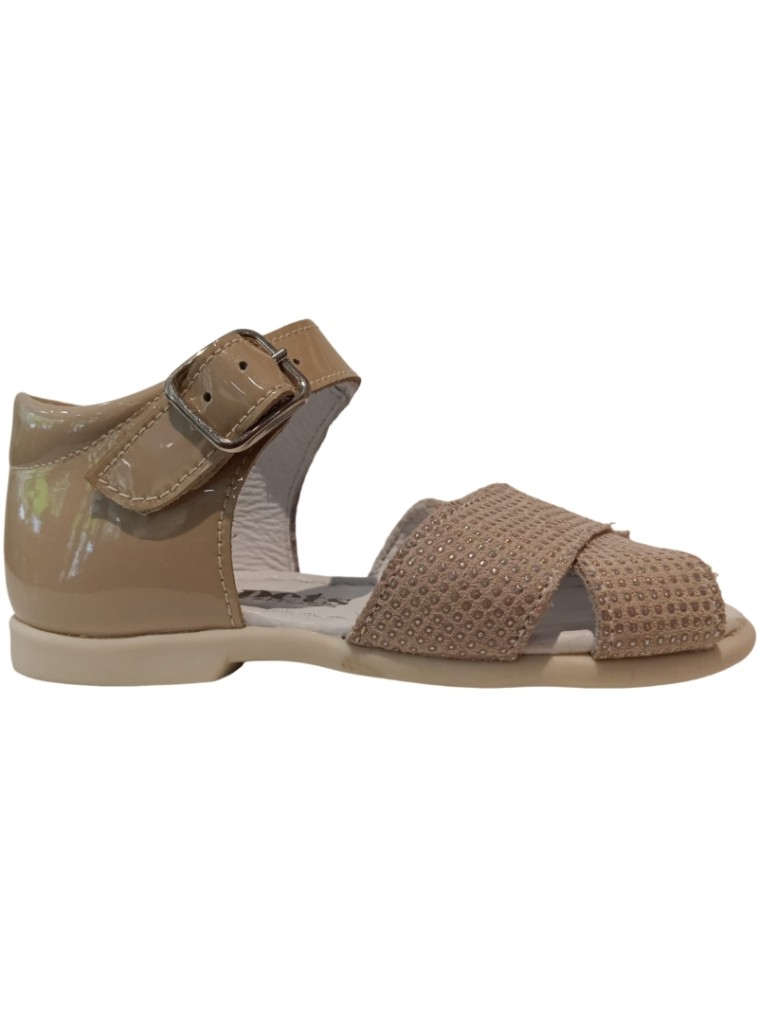 Sandalias de Piel Charol Beige para bebé Puppets