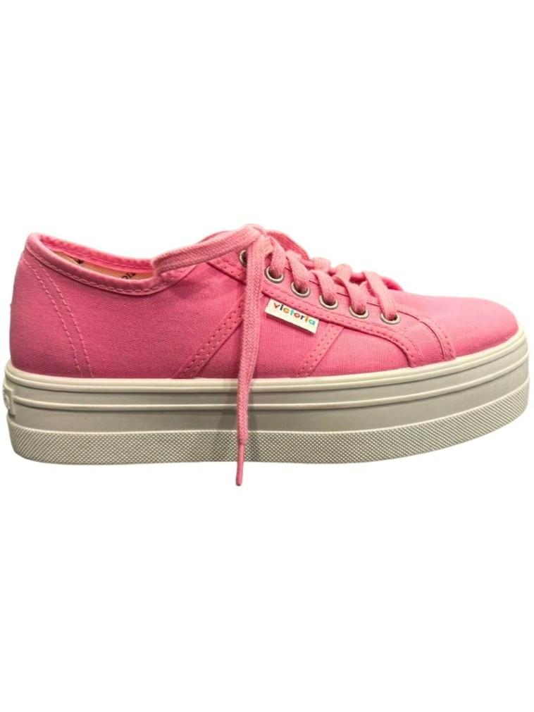 Zapatillas de lona plataforma Cordones Victoria