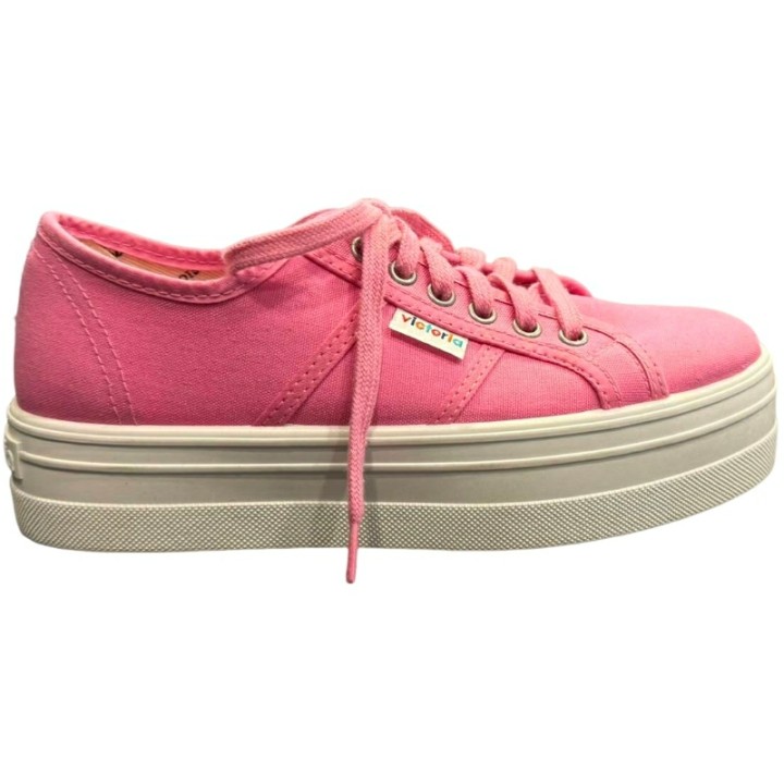 Zapatillas de lona plataforma Cordones Victoria