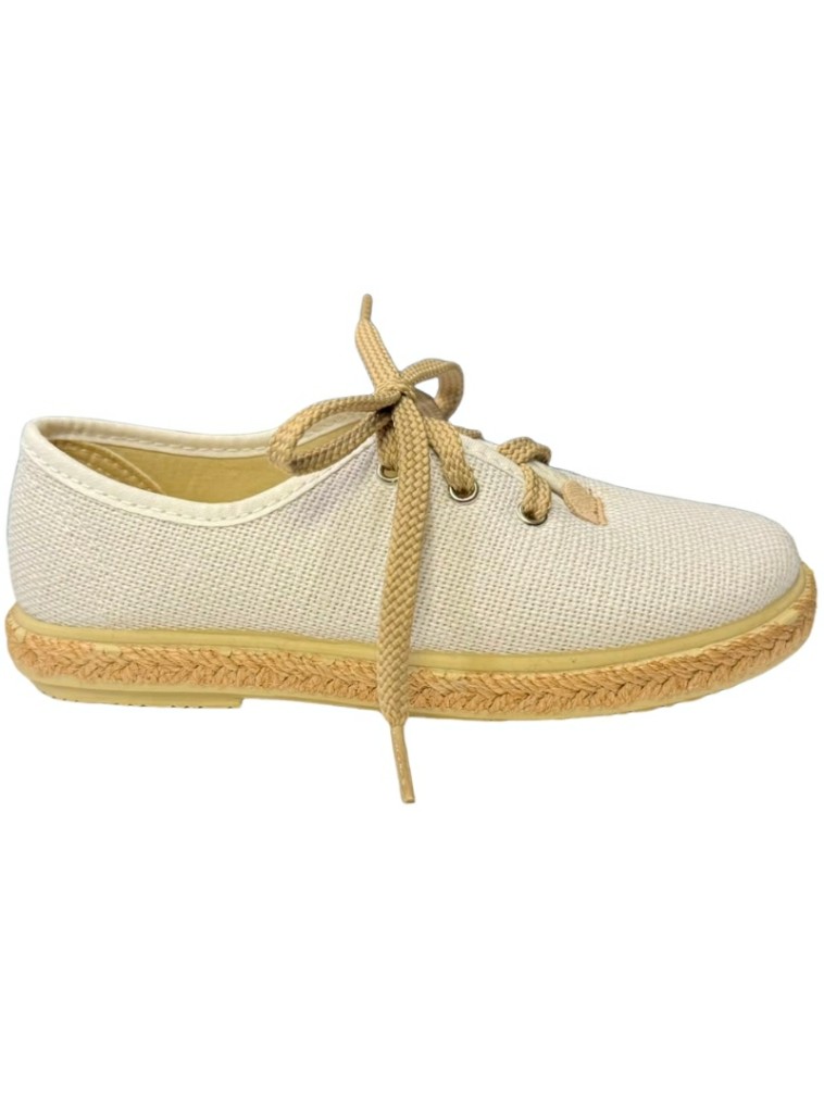 Zapatillas de lino con cordones y suela de yute