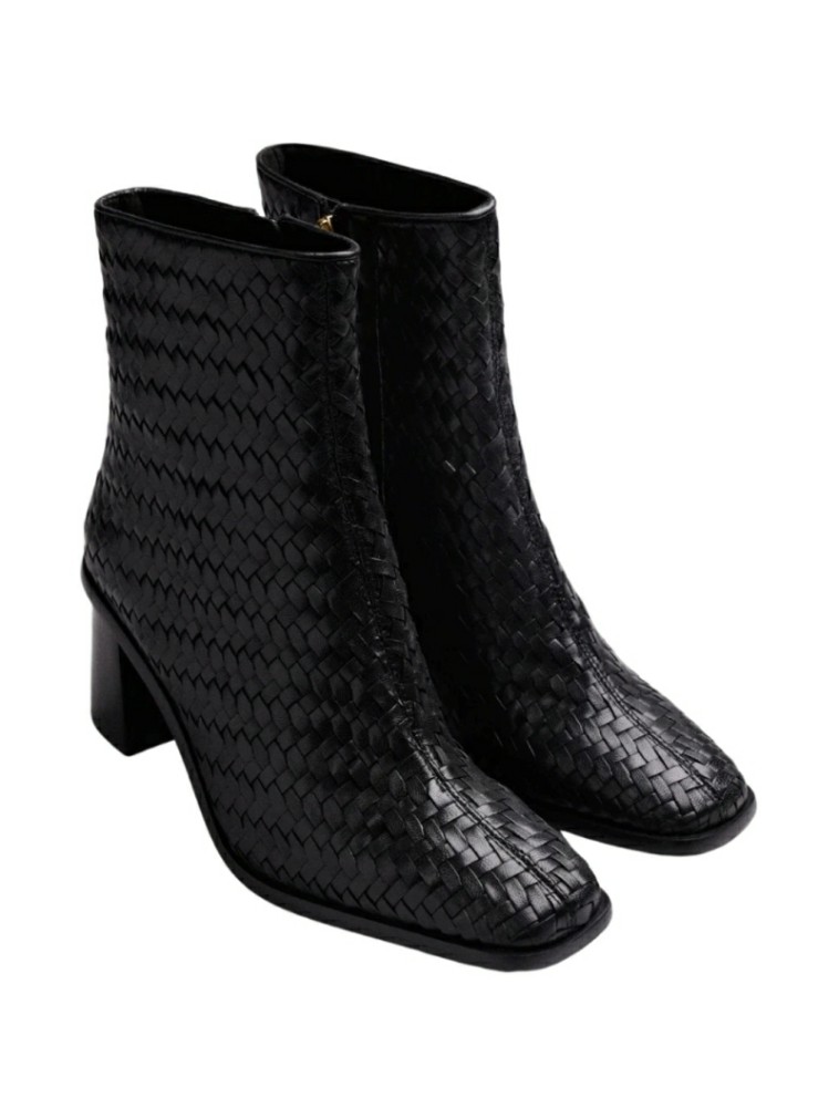 Botines de piel trenzada con tacón punta GIOSEPPO 2