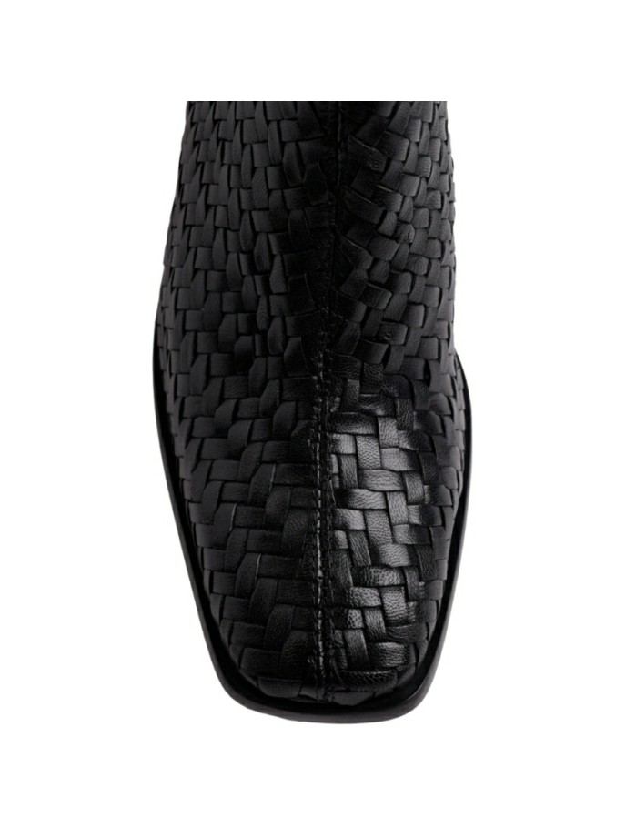 Botines de piel trenzada con tacón punta GIOSEPPO