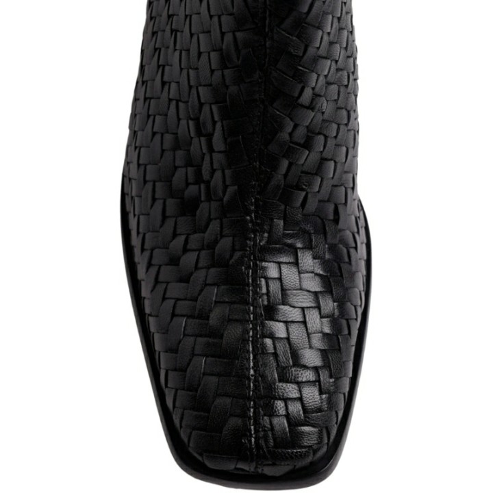 Botines de piel trenzada con tacón punta GIOSEPPO