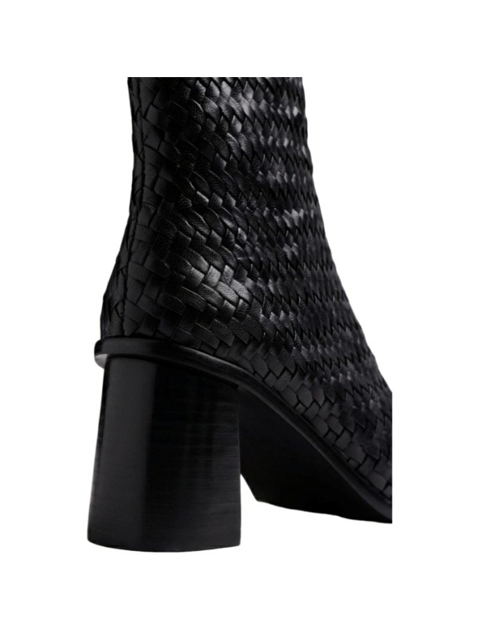 Botines de piel trenzada con tacón punta GIOSEPPO