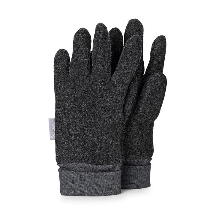 guantes tejido polar para niños sterntaler color gris oscuro