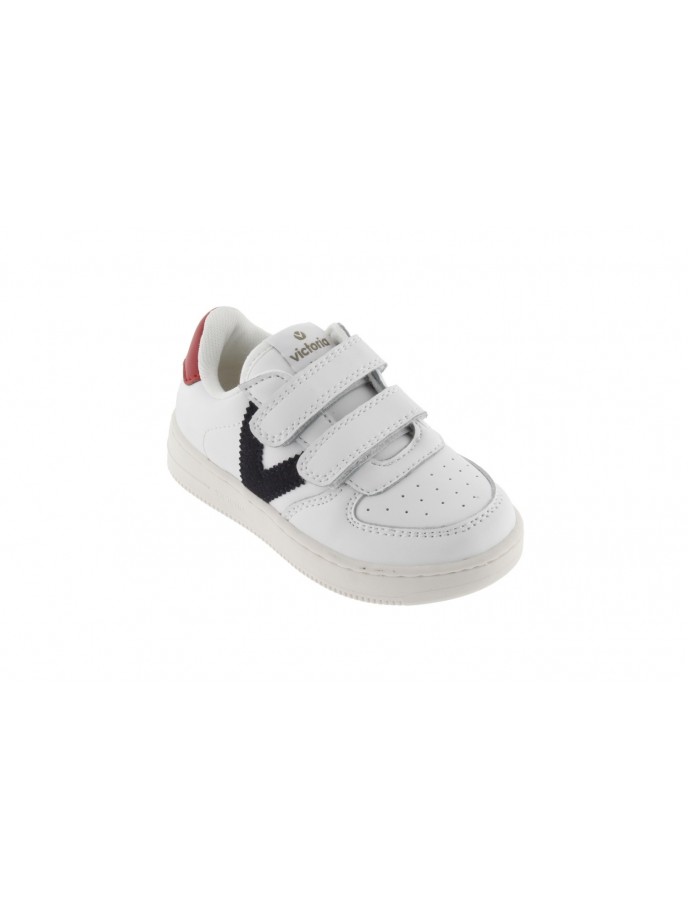 Deportivas niña niño blanco - Zapatillas VICTORIA tiempo logo celeste