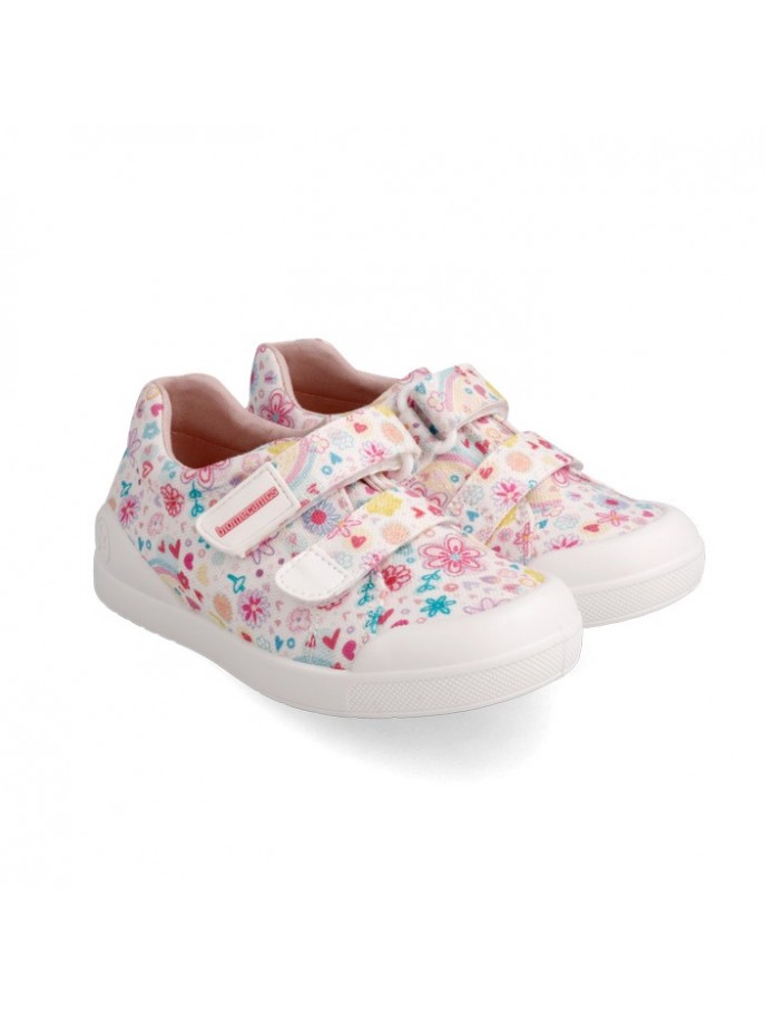 ZAPATILLAS LONA PARA NIÑA ESTAMPADO FLORES BIOMECANICS