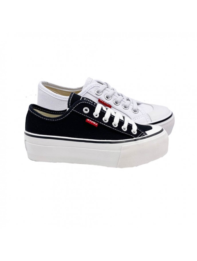 zapatillas lona canvas levis piso plataforma cordones